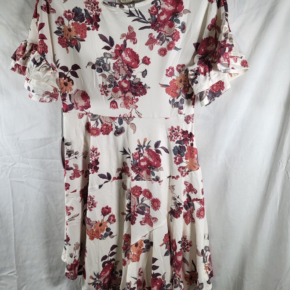 Nwt Girls Size 10 Joyfolie Emilia Dress In Cream Floral - Picture 2 of 4